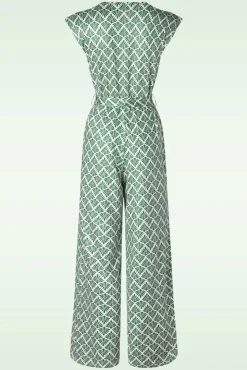 Flash Sale Smashed Lemon Adeline Jumpsuit In Legergroen En Gebroken Wit