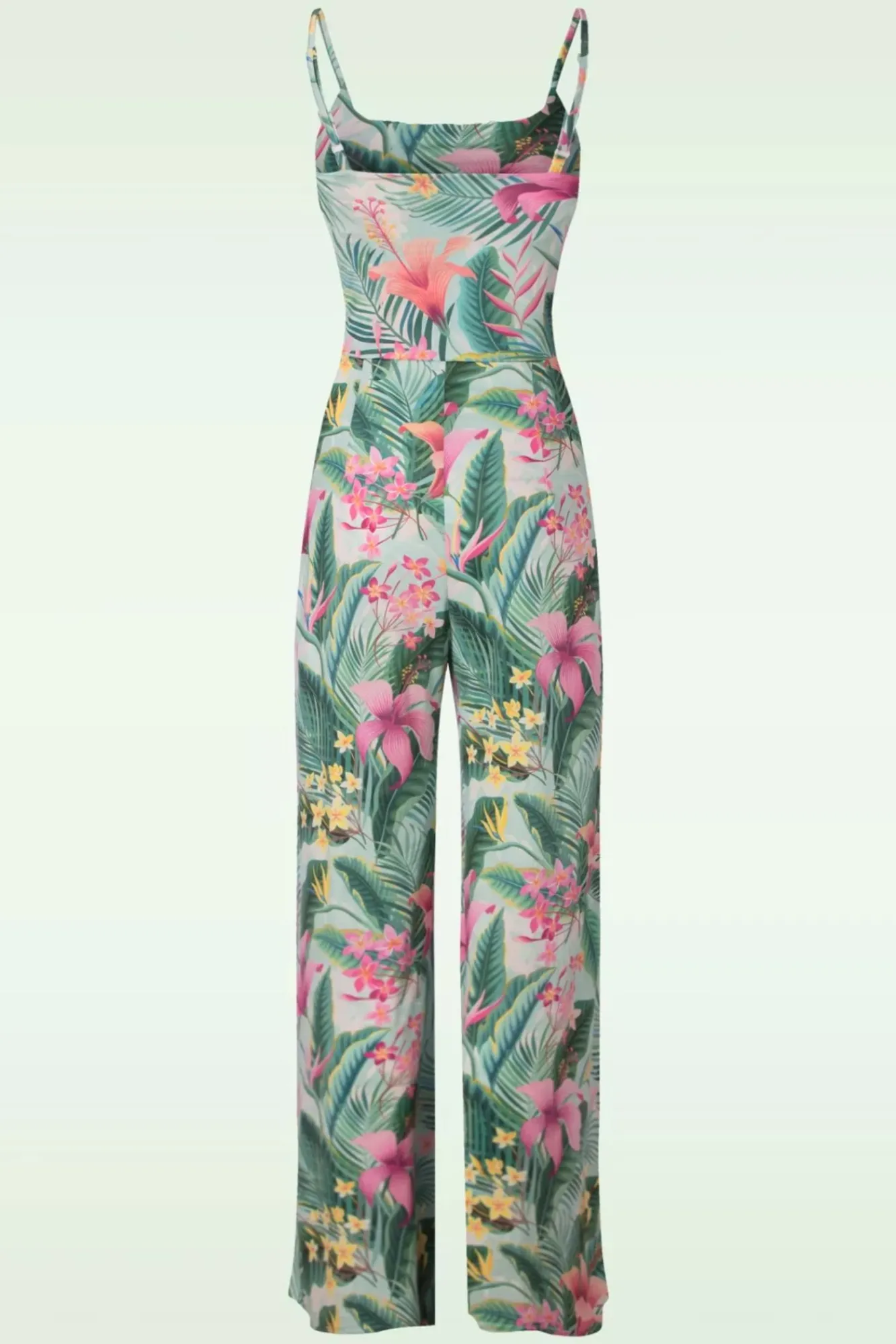 Best Vintage Chic for Topvintage Alyssa Tropical Jumpsuit In Mint Groen