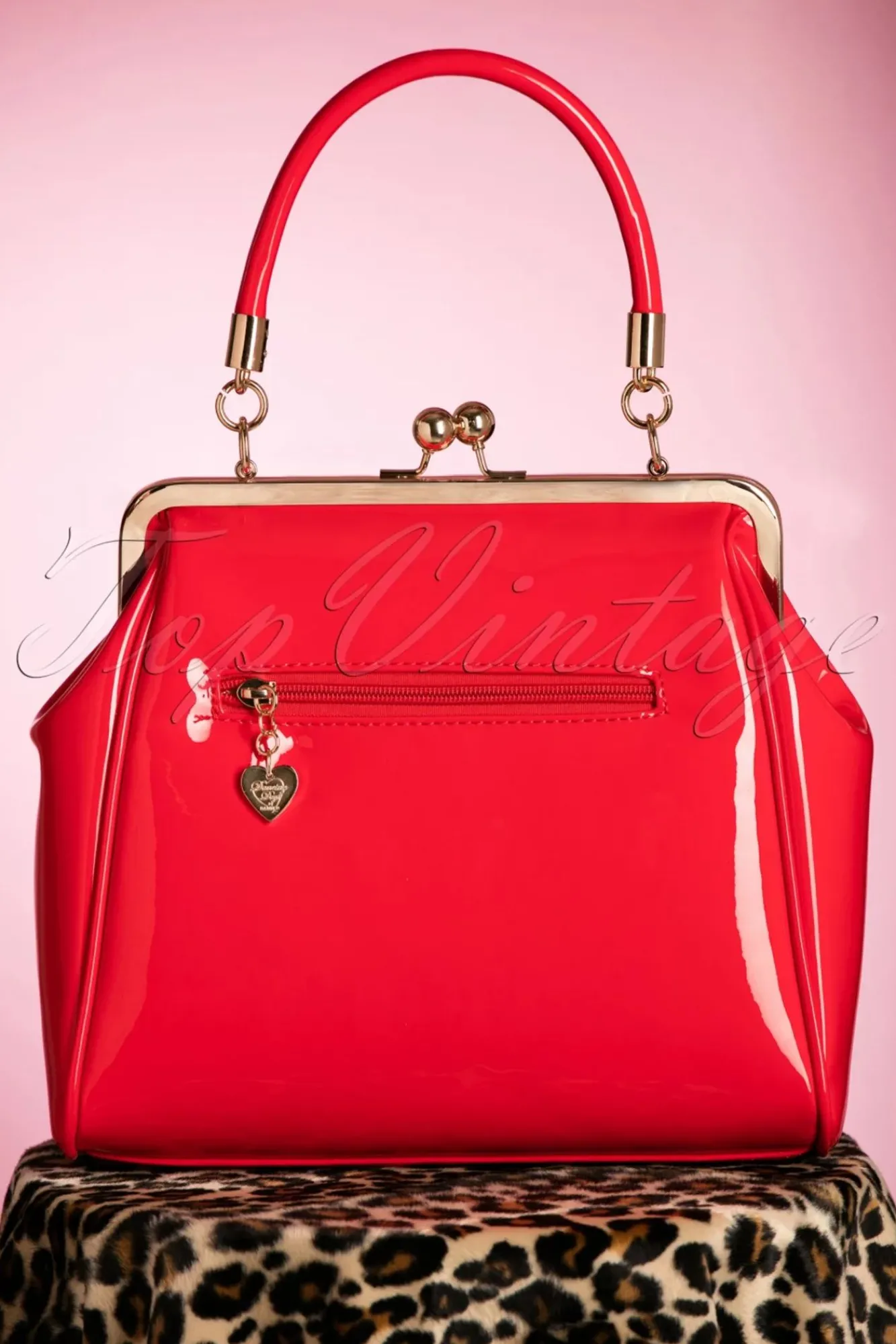 Clearance Banned Retro Amerikaanse Vintage Patenttas In Rood