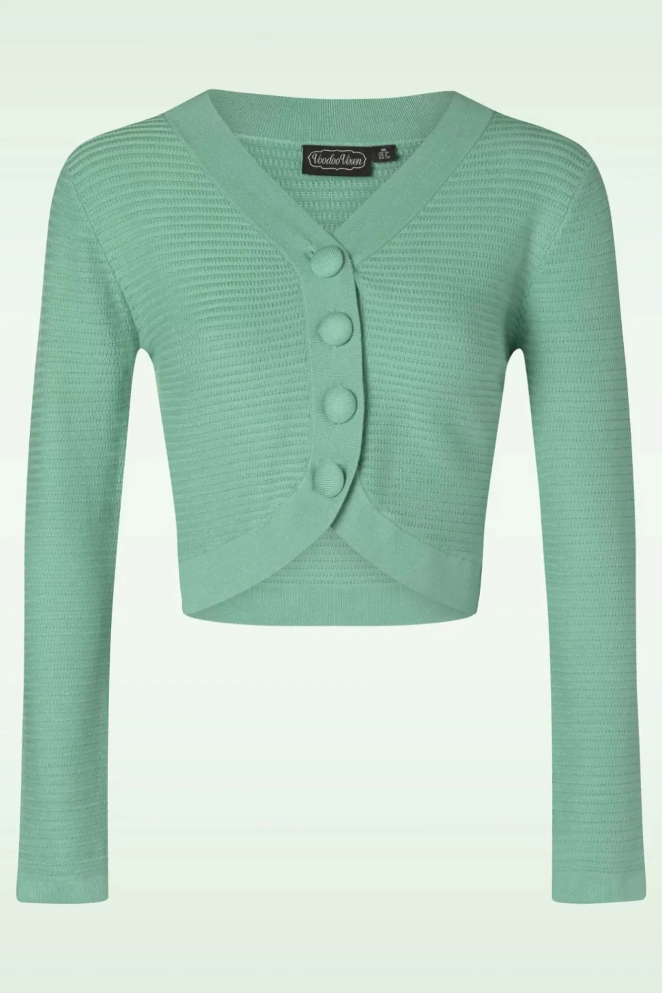 Clearance Vixen Ariane Getextureerd Gebreid Cropped Vest In Mintgroen