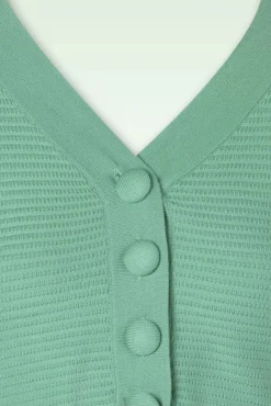 Clearance Vixen Ariane Getextureerd Gebreid Cropped Vest In Mintgroen