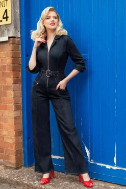 Clearance Rock-a-Booty Audrey Jumpsuit In Donker Denim