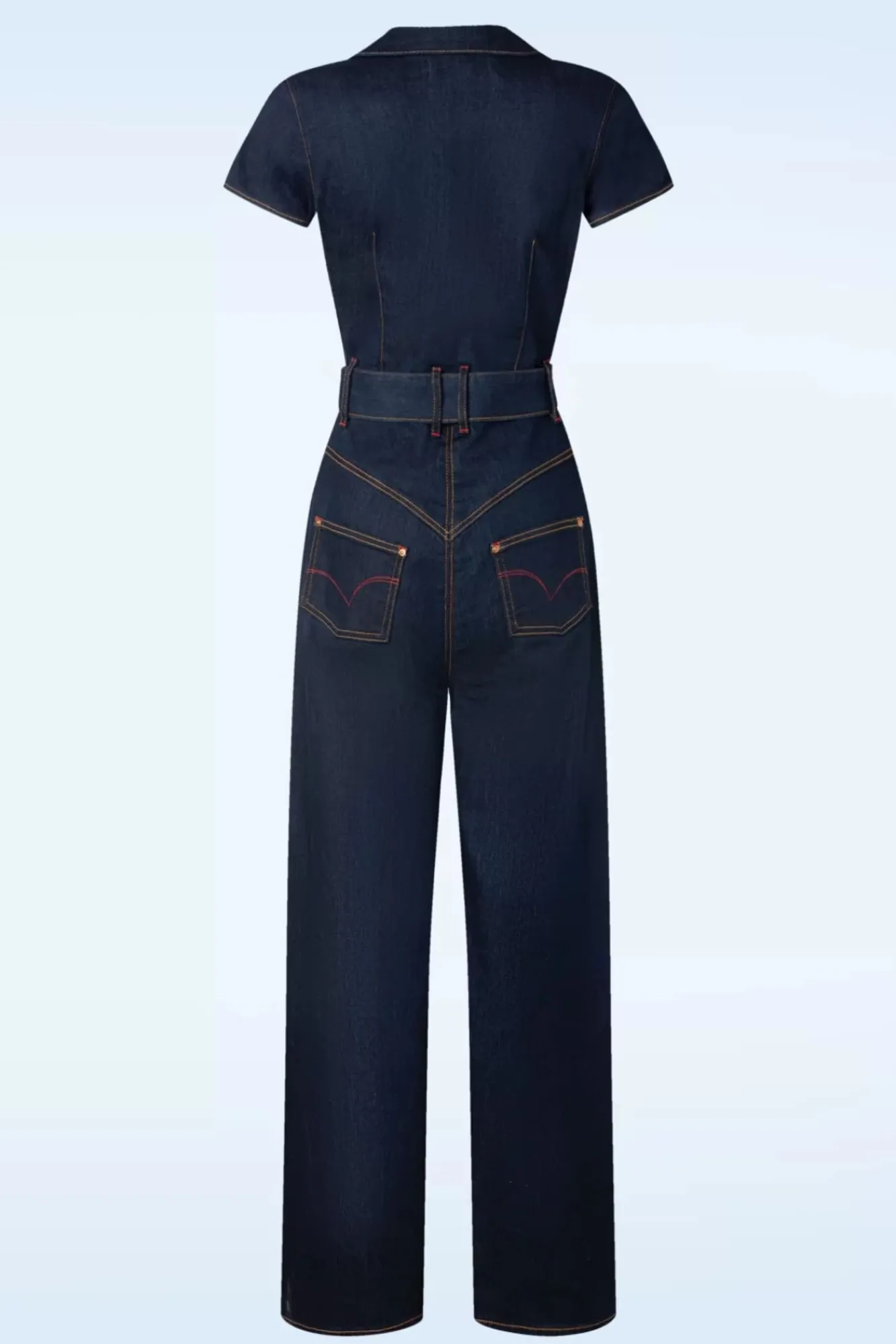 Fashion Rock-a-Booty Audrey Jumpsuit Short Sleeve In Donkerdenim