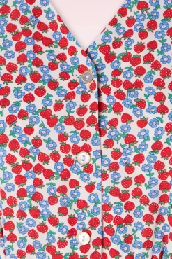 Best Louche Bathilde Strawberry Fields Midi Jurk In Multi