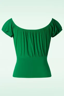 Outlet Vintage Chic for Topvintage Belinda Off-Shoulder Top In Groen