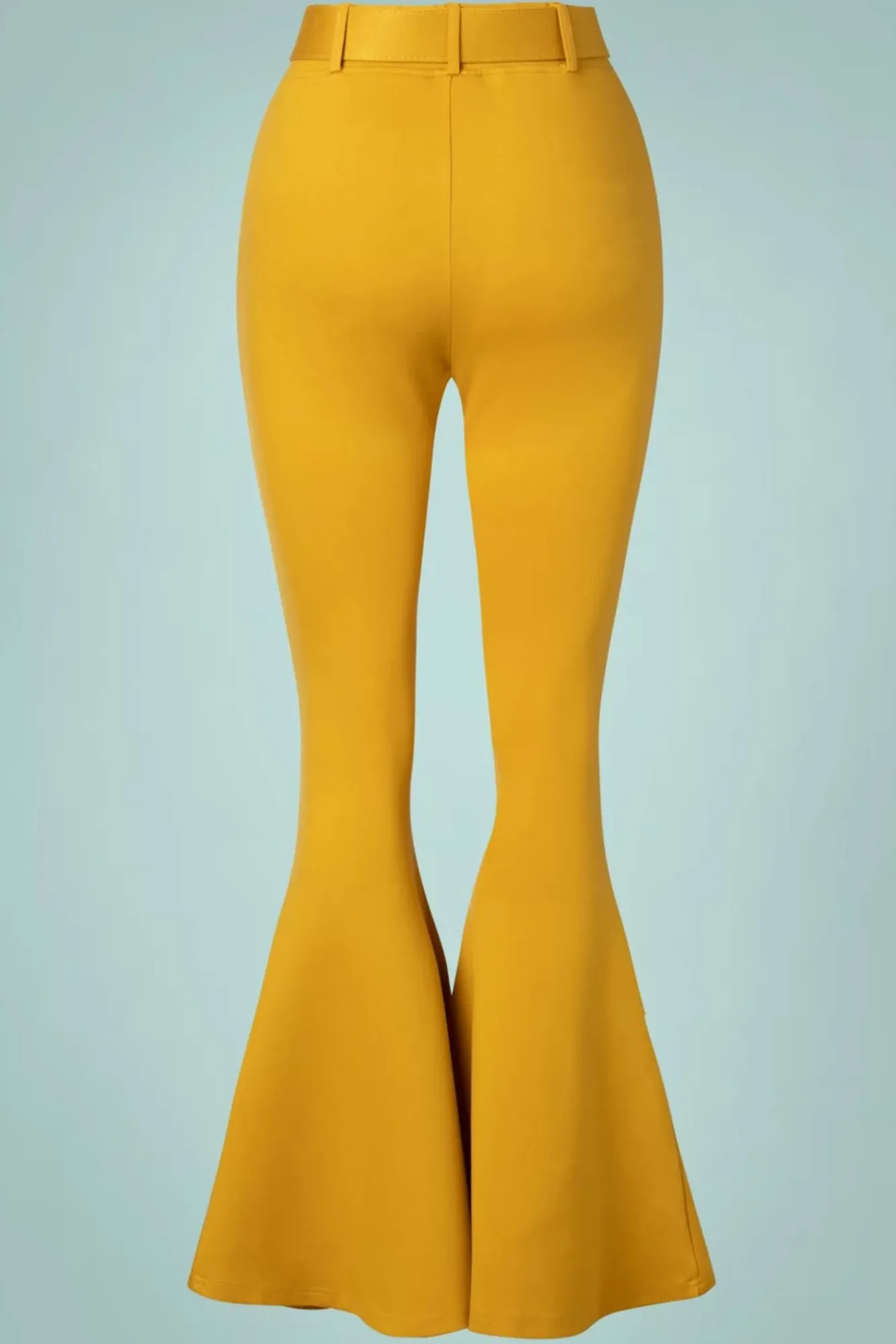 Online Vixen Bengaline Uitlopende Broek Met Riem In Mosterd