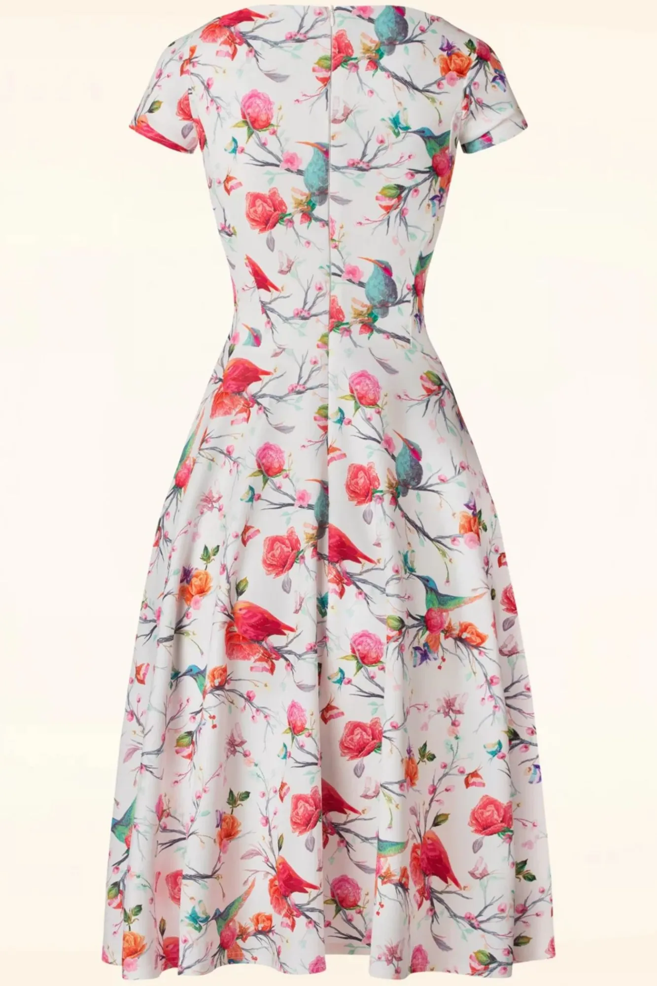 Discount Vintage Chic for Topvintage Blythe Birds Swing Jurk In Wit
