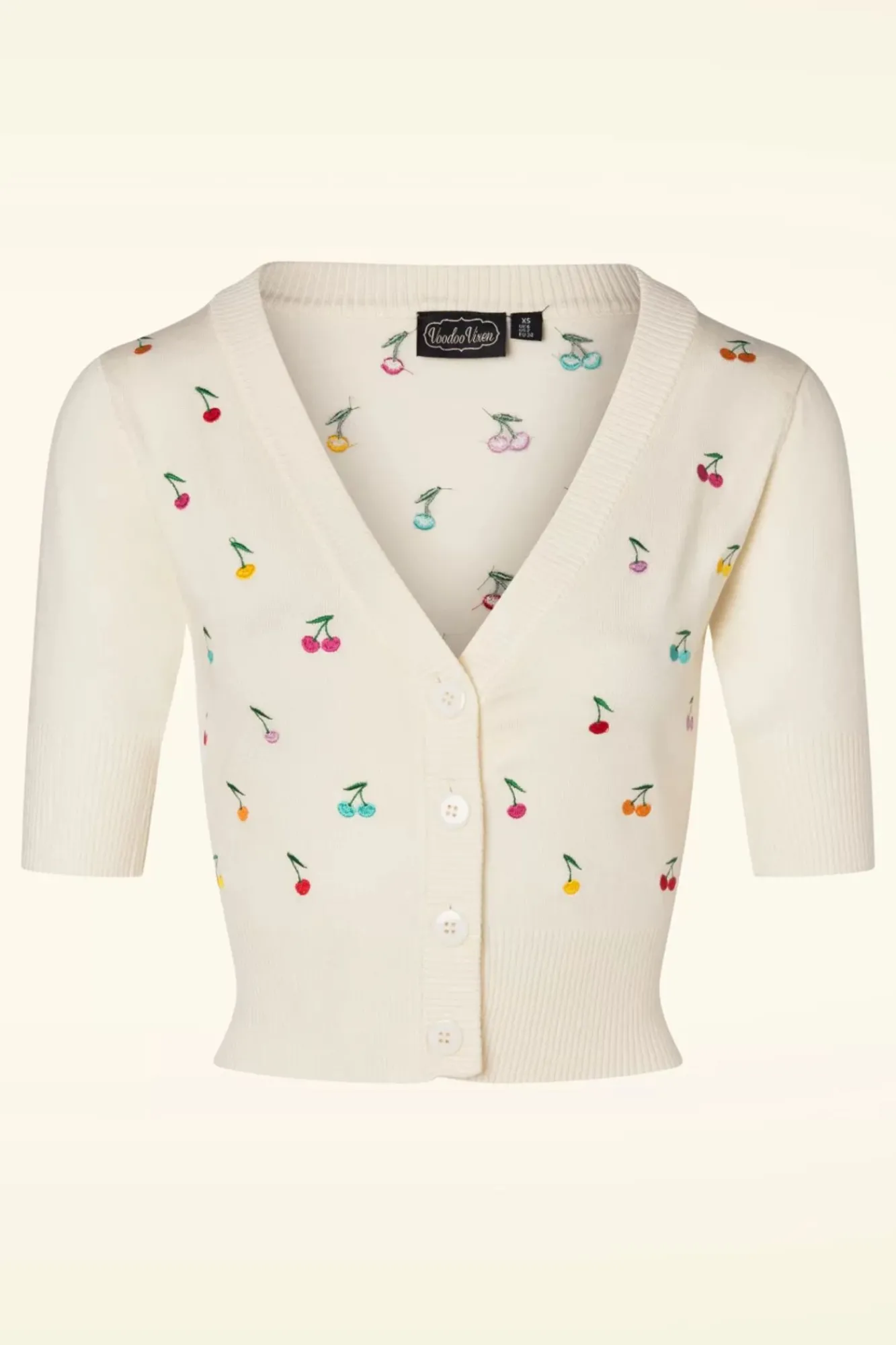 Shop Vixen Catorina Kersenvest In Creme