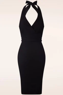 Store Vintage Chic for Topvintage Cher Halter Pencil Jurk In Zwart