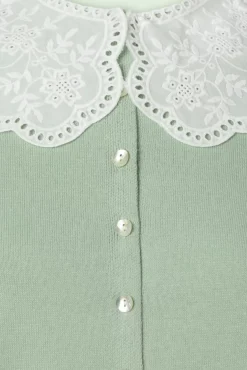 Shop Banned Retro Cutie Cardigan In Seafoam Groen