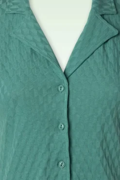 Best Sale King Louie Dani Manelli Jacquard Blouse In Smoke Groen