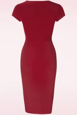 Fashion Vintage Chic for Topvintage Darcy Pencil Jurk In Donkerrood
