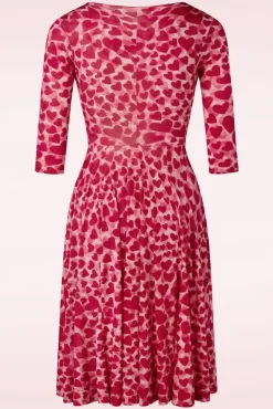 Shop Vintage Chic for Topvintage Ditsy Heart Swingjurk In Rood En Roze