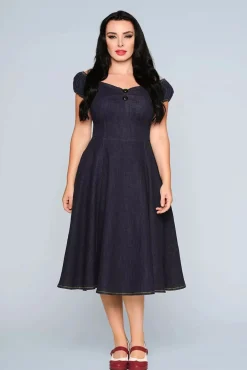 Fashion Collectif Clothing Dolores Denim Doll Jurk In Blauw