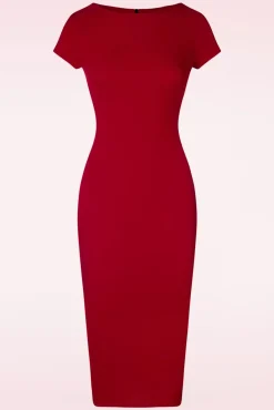 Outlet Vintage Chic for Topvintage Effen Jurk In Rood
