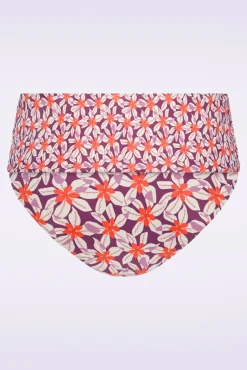Flash Sale TC Beach Flipover Summer Flowers Bikinibroekje In Paars