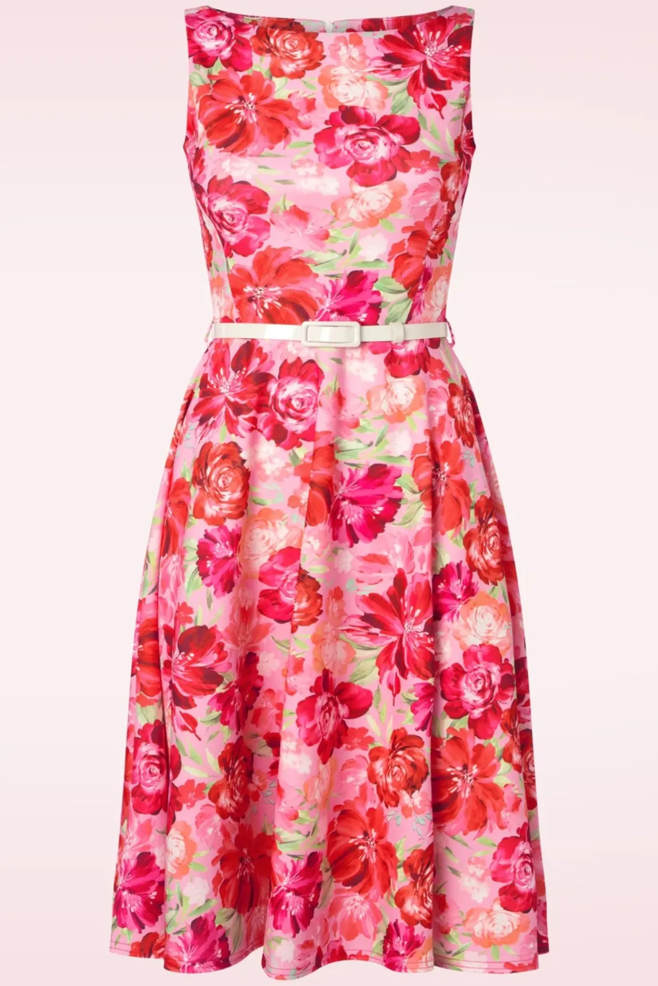Cheap Vintage Chic for Topvintage Francine Flower Swing Jurk In Roze