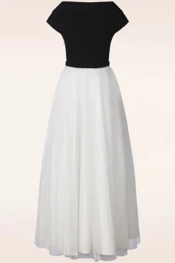 Shop Vintage Diva Fremont Maxi Jurk In Zwart En Wit