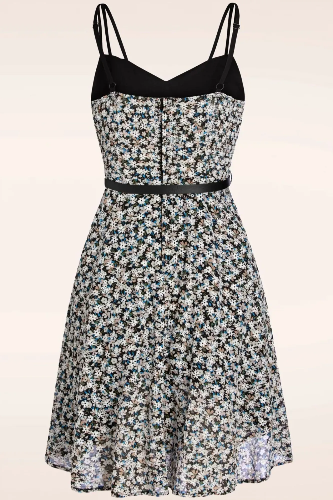 Cheap Vixen Geborduurde Bloemen Swingjurk In Zwart