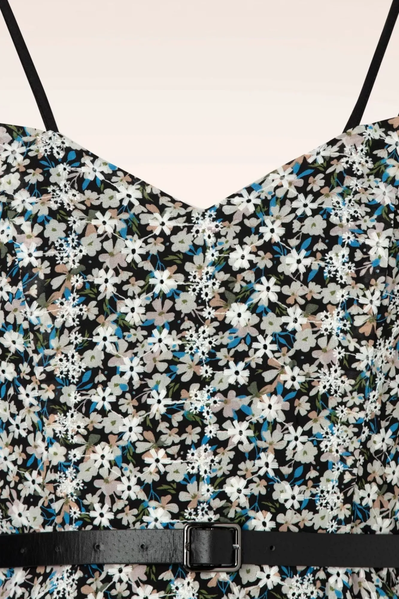 Cheap Vixen Geborduurde Bloemen Swingjurk In Zwart