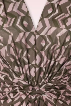 Online Vintage Chic for Topvintage Gina Geo Print Jumpsuit In Bruin