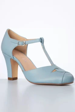 Hot Chelsea Crew Glinda T-Strap Pumps In Zacht Blauw