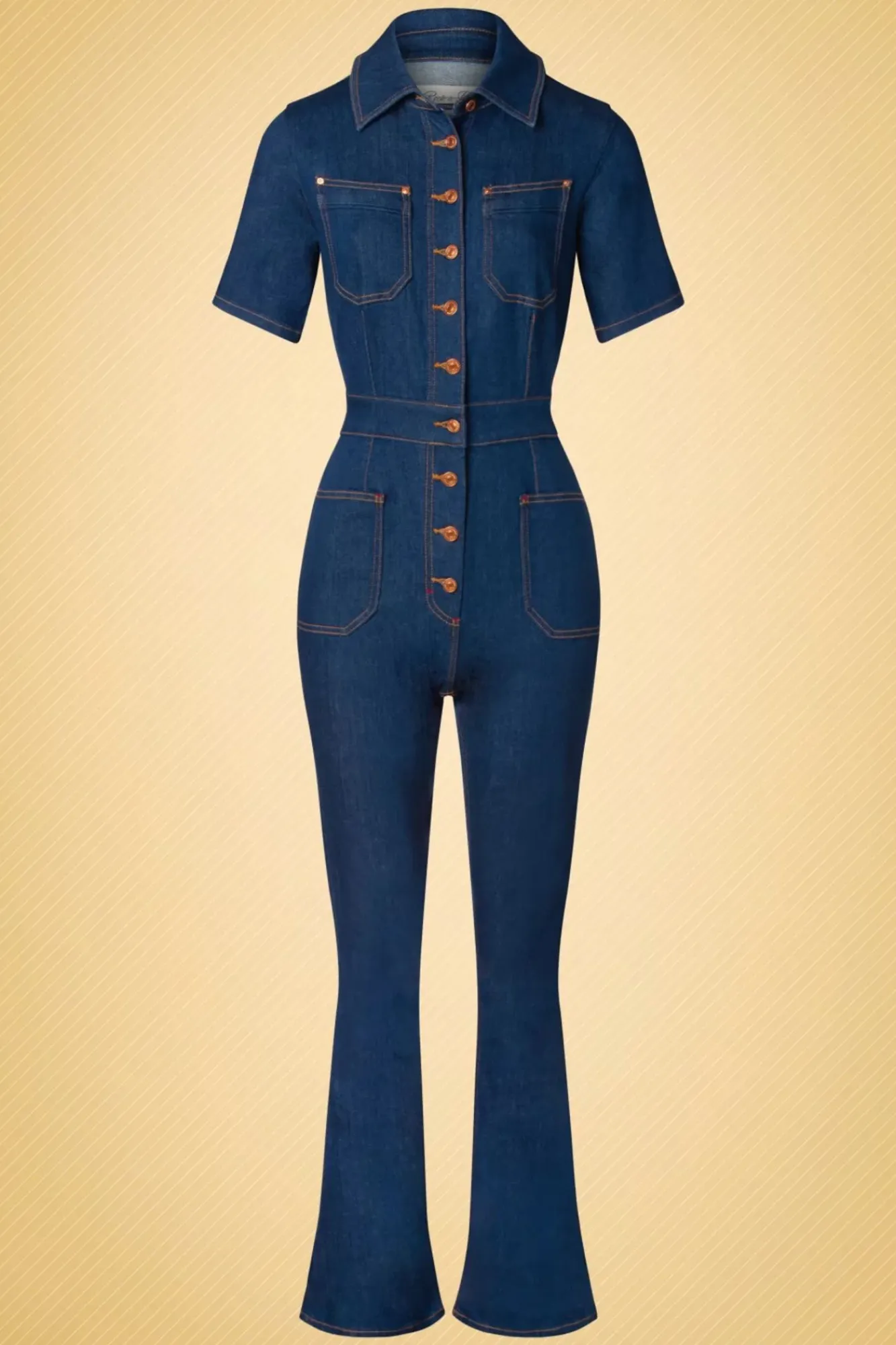 Sale Rock-a-Booty Gloria Lee Jumpsuit In Denimblauw