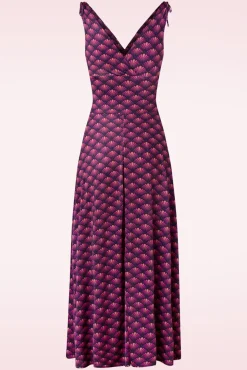 Cheap Vintage Chic for Topvintage Grecian Fan Maxi Jurk In Paars