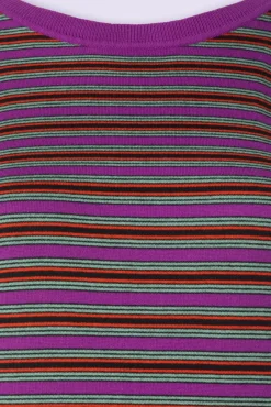 Store King Louie Hazel Bee Stripe Top In Sparkling Paars