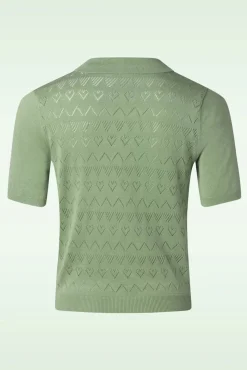 Online Banned Retro Heart Waves Cardigan In Groen