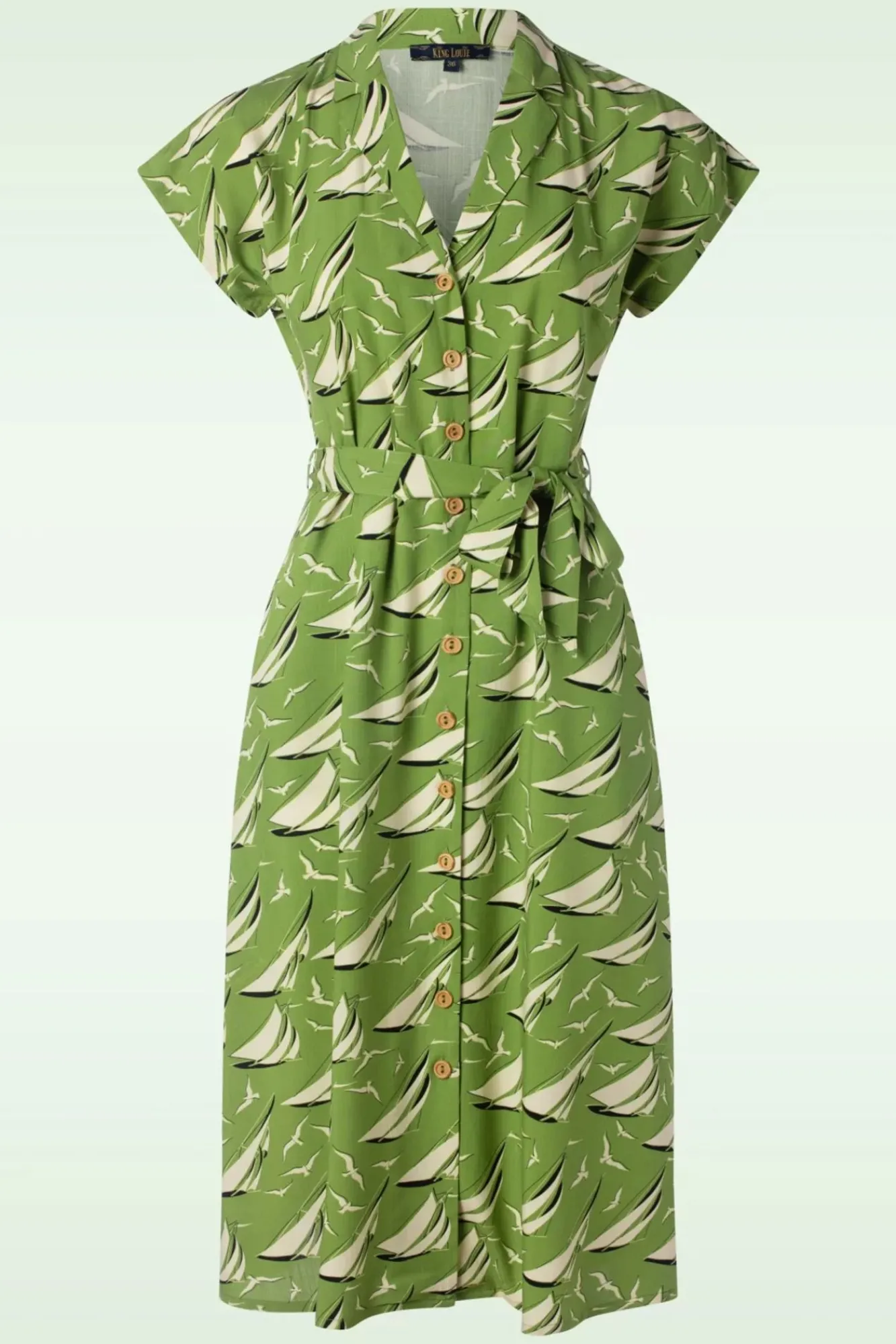 Best Sale King Louie Irene Bateau Midi Jurk In Woodbine Groen