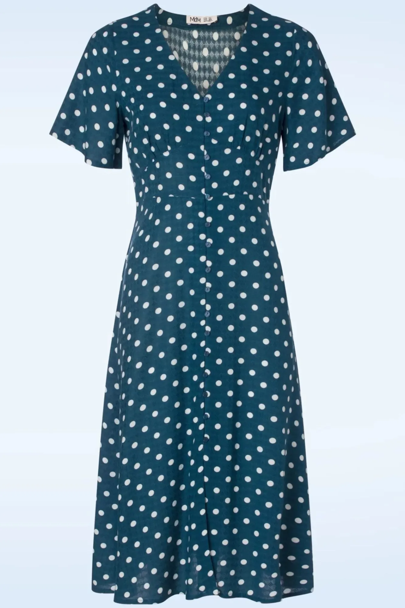 Discount Md'M Jeanette Polka Dot Jurk In Marineblauw