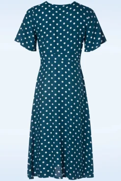 Discount Md'M Jeanette Polka Dot Jurk In Marineblauw