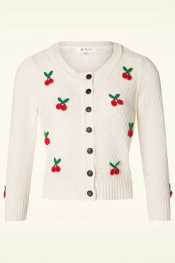 Fashion Mak Sweater Jennie Cherry Vest In Ivoor