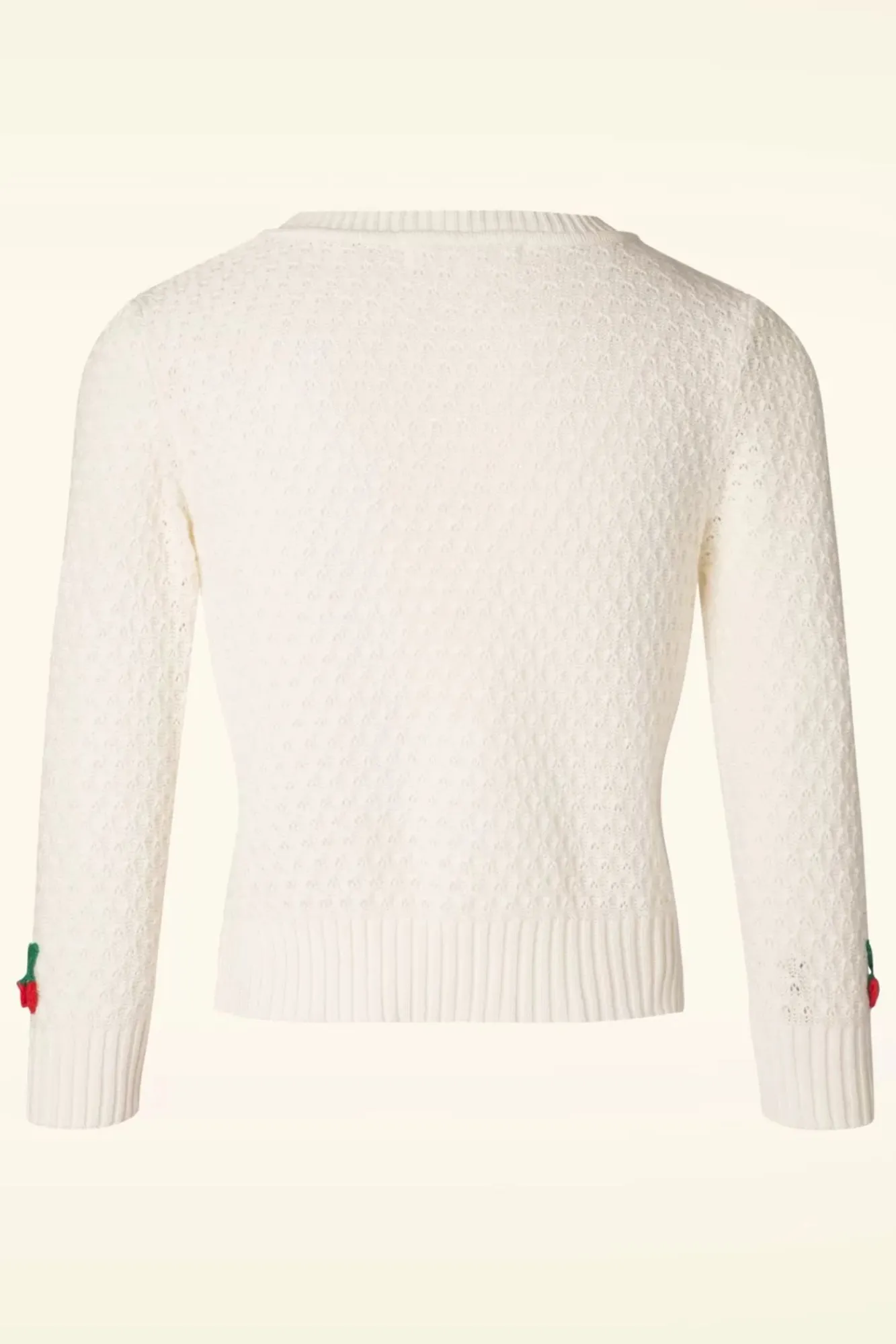 Fashion Mak Sweater Jennie Cherry Vest In Ivoor