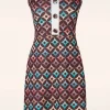 Shop Vintage Chic for Topvintage Jenny Geo Print Jurk In Bruin