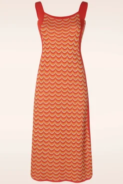 Sale WNT Collection Jessie Waves Midi Jurk In Oranje