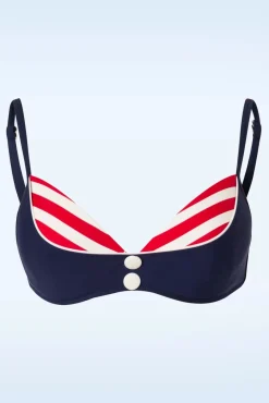 Best Sale Belsira Joelle Stripes Bikinitop In Marineblauw En Rood