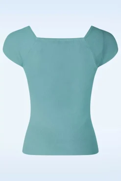 Hot Zilch Kaylie Top In Porselein Blauw