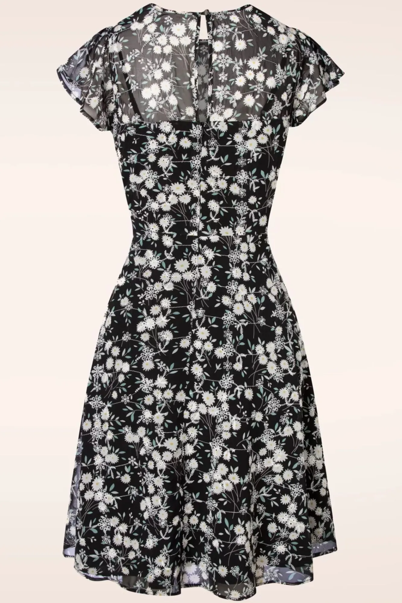 Fashion Vixen Keri Bloemen Flare Jurk In Zwart