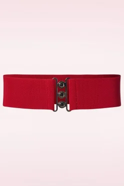Shop Banned Retro Lauren Vintage Stretchriem In Rood