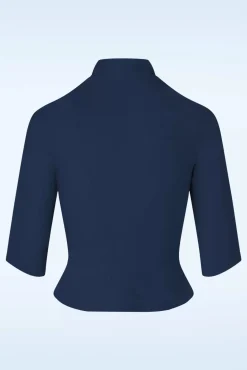 Shop Miss Candyfloss Liza Lee Becoming Versatility Chic Blazer In Marineblauw