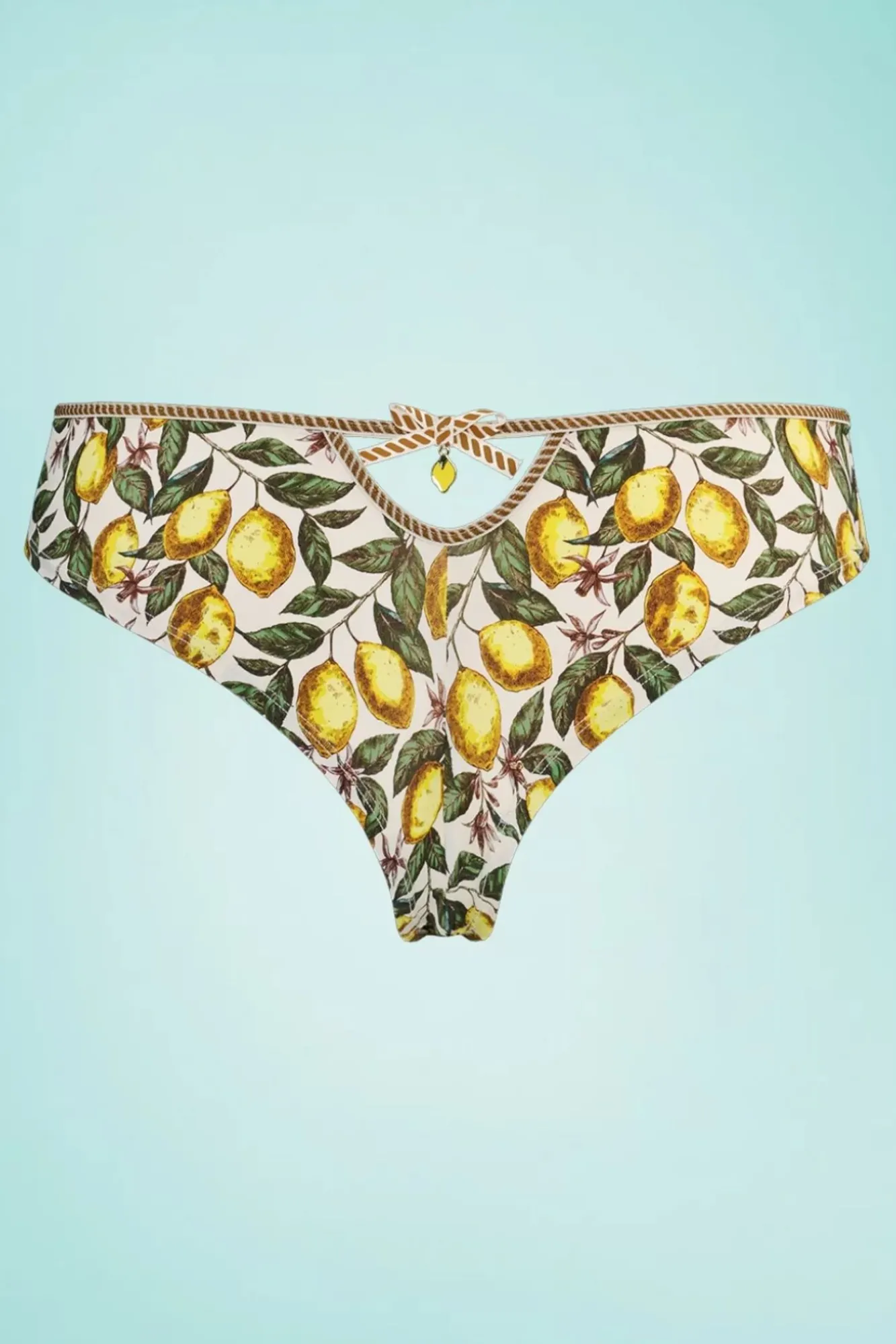 Shop Marlies Dekkers Mambo Amalfi Vlinderbroekje Met Citroenprint In Creme