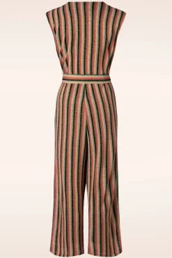 Hot King Louie Mary Piso Stripe Jumpsuit In Zwart