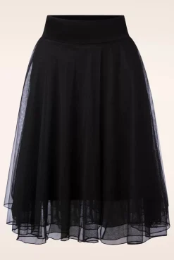 Discount LaLamour Mendy Mesh Gelaagde Rok In Zwart
