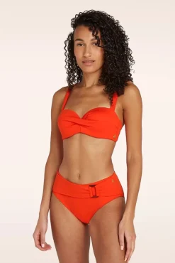 Best TC Beach Mid Waist Bikinibroekje In Zomers Rood