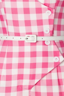 Cheap Rebel Love Clothing Midge Gingham Jumpsuit In Roze