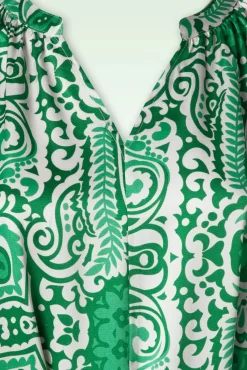 Online Smashed Lemon Myra Maxi Jurk In Gebroken Wit En Groen