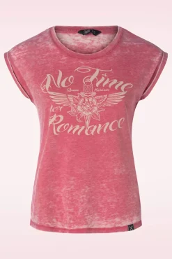 Discount Queen Kerosin No Time T-Shirt In Rode Wassing
