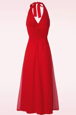 Cheap Timeless Olive Halter Jurk In Rood